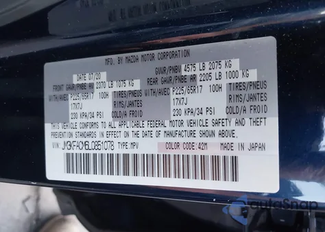 2020 Mazda Cx-5 Touring from USA, damaged, VIN JM3KFACM6L0851078